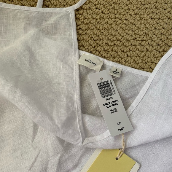 NWT Aritiza Wilfred Only Linen Slip Dress Sz Small White - Picture 5 of 6